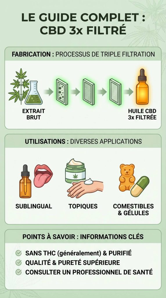CBD 3x filtré : fabrication, usages et points à connaître